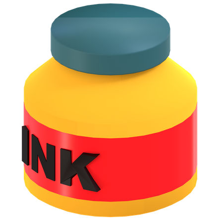 Ink Pot  3D Illustration