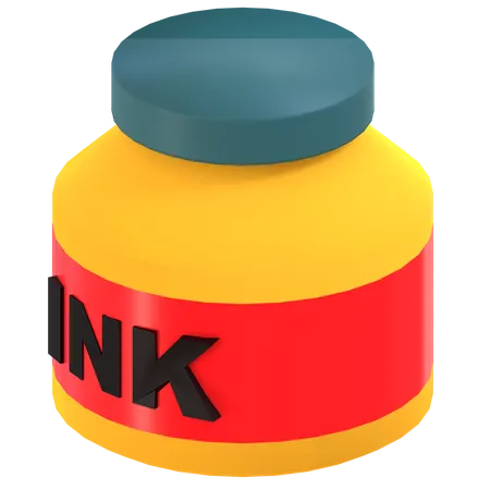 Ink Pot  3D Illustration