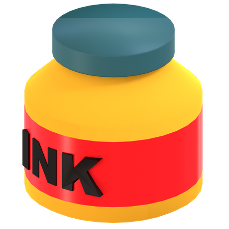 Ink Pot 3D Illustration