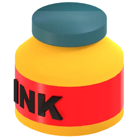 Ink Pot 3D Illustration
