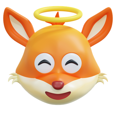 Innocent Fox Emoticon  3D Icon