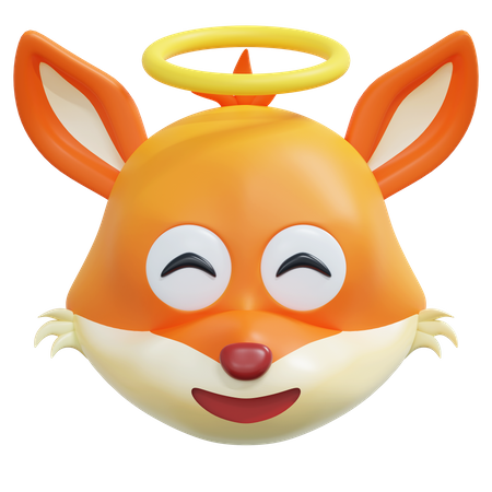 Innocent Fox Emoticon  3D Icon