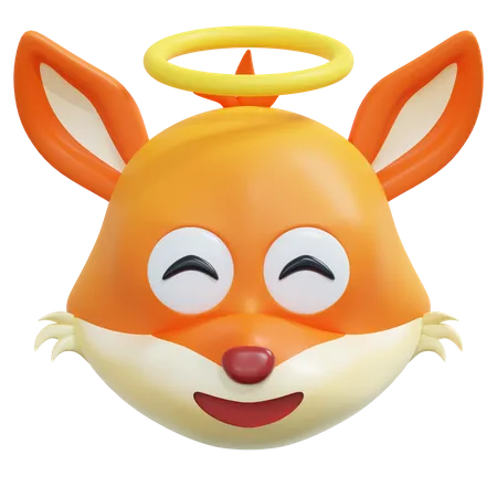 Innocent Fox Emoticon  3D Icon