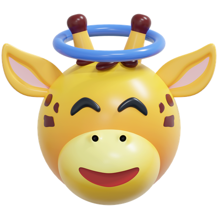Innocent Giraffe Emoticon  3D Icon