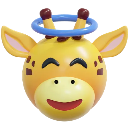 Innocent Giraffe Emoticon  3D Icon