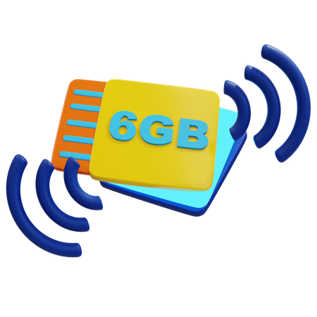 Innovative 6GB-Signaltechnologie  3D Icon