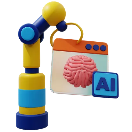 Innovative AI Brain  3D Icon