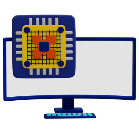 Innovative Computer Chip  3D Icon