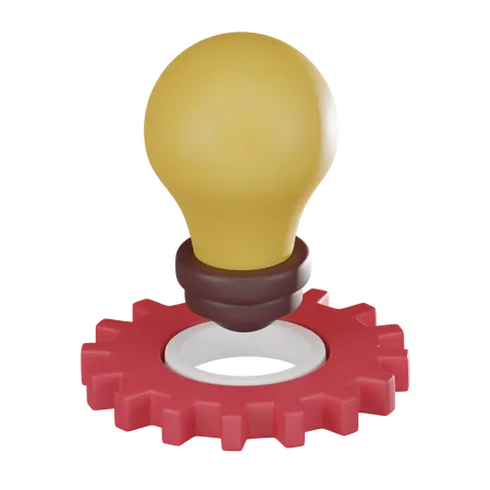 Light Bulb And Gear Perfect Concept For Technology Driven Innovation Business Growth And Idea Management 3 D Render 3D Icon