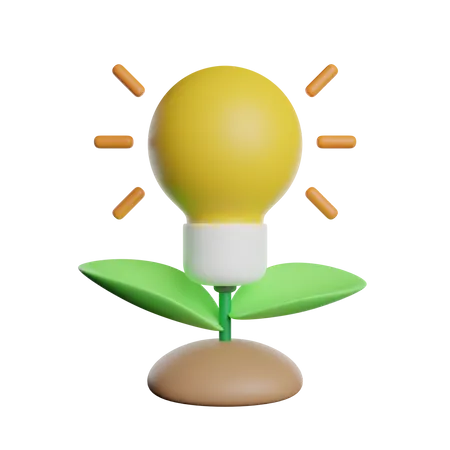 Light Bulb Growth 3D Icon