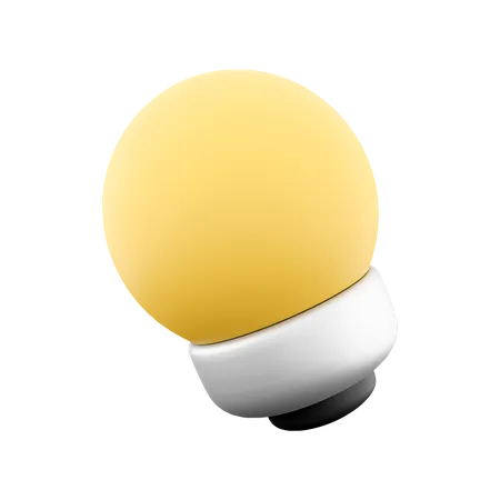 3 D Cartoon Style Minimal Yellow Light Bulb Icon 3 D Render Idea Solution Business Strategy Concept Icon 3D Icon