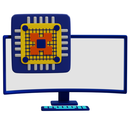 Innovativer Computerchip  3D Icon
