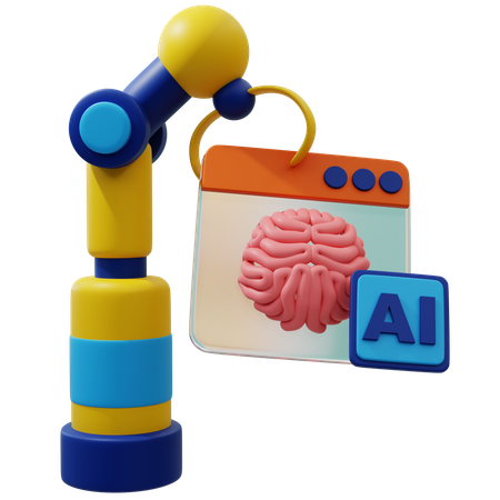Innovatives KI-Gehirn  3D Icon