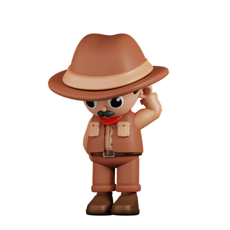 Cowboy inquiet  3D Illustration