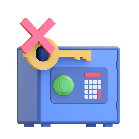 Insecure bank locker  3D Illustration