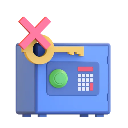 Insecure bank locker  3D Illustration