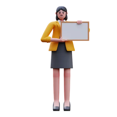 Teacher Holding Board che spiega agli studenti  3D Illustration