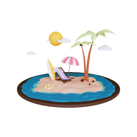 Insel  3D Illustration