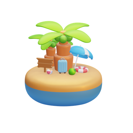 Insel  3D Illustration