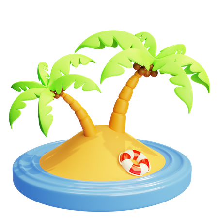 Insel  3D Icon