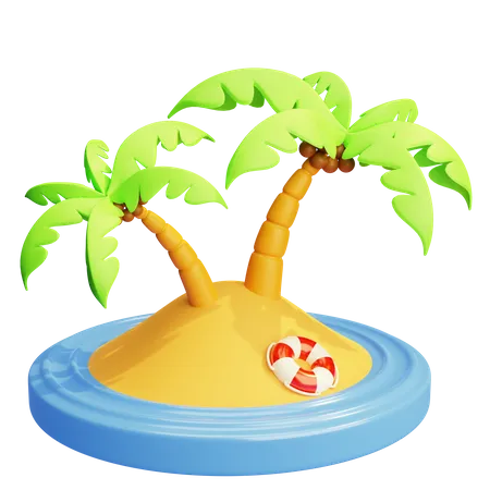 Insel  3D Icon