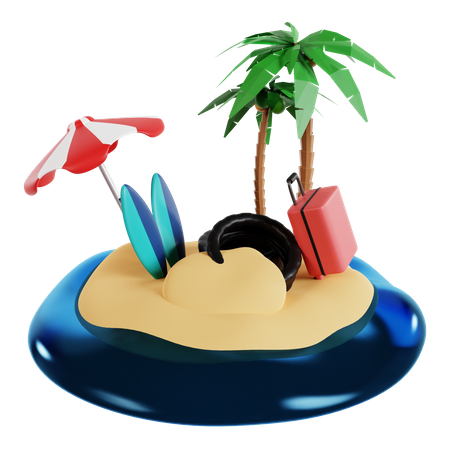 Insel  3D Icon