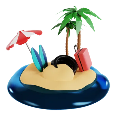 Insel  3D Icon