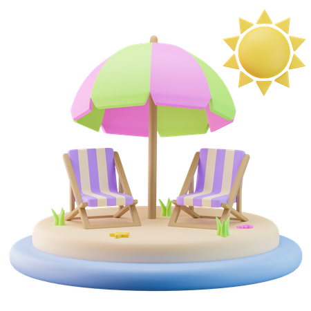 Insel-Liegestühle  3D Icon