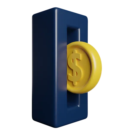 Insert Coin Money 3D Icon