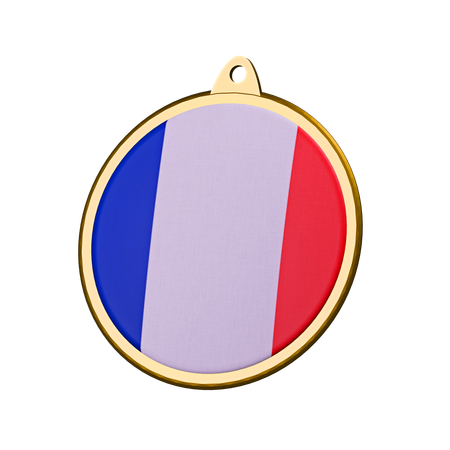 Insigne de médaille du drapeau de la France  3D Icon