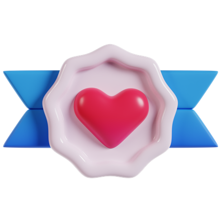 Insignia del corazón de San Valentín  3D Icon