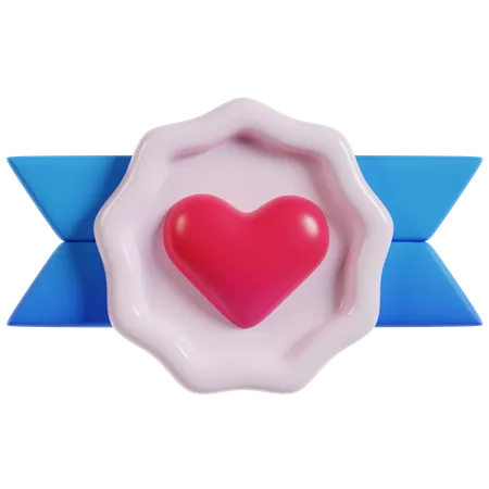 Insignia del corazón de San Valentín  3D Icon