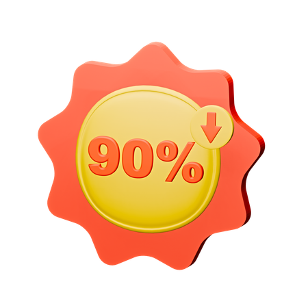 Insignia de descuento del 90%  3D Icon