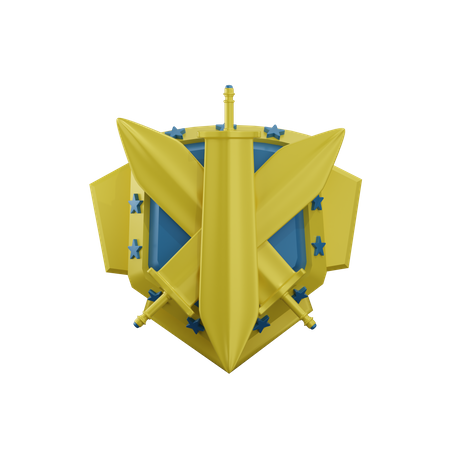 Insignia de nivel dorado  3D Icon