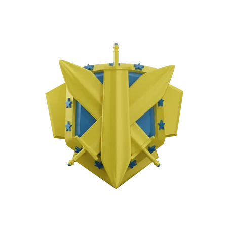 Insignia de nivel dorado  3D Icon