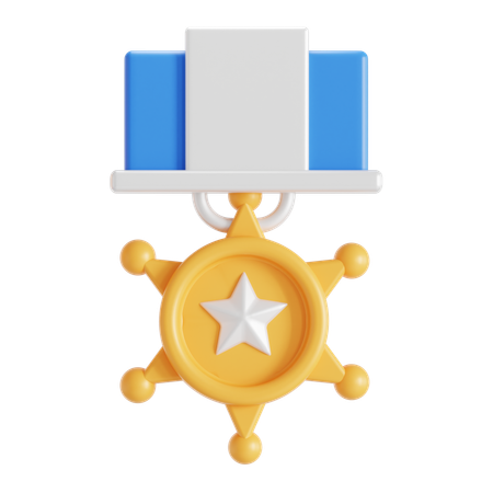 Insignia de policía estrella  3D Icon