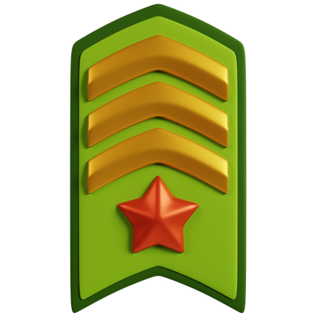 Insígnia de Posto Militar  3D Icon