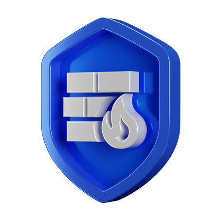 Cortafuegos de insignia de seguridad  3D Icon