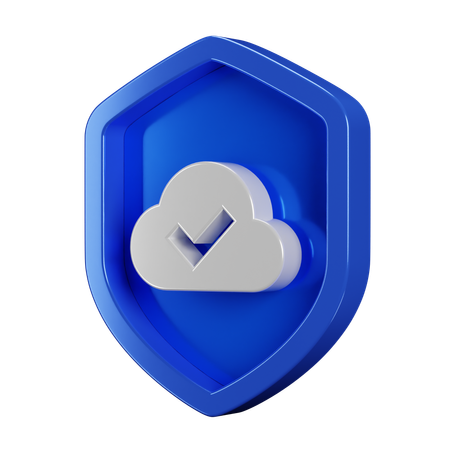 Nube de insignia de seguridad  3D Icon