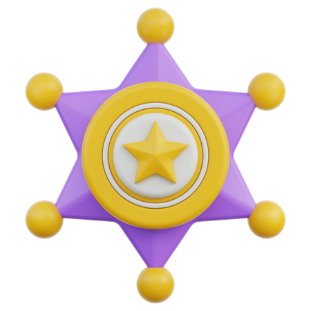 Insignia de sheriff 1  3D Icon