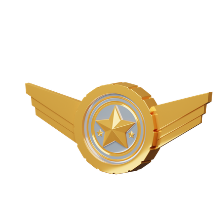 Insignia de estrella de ala  3D Icon