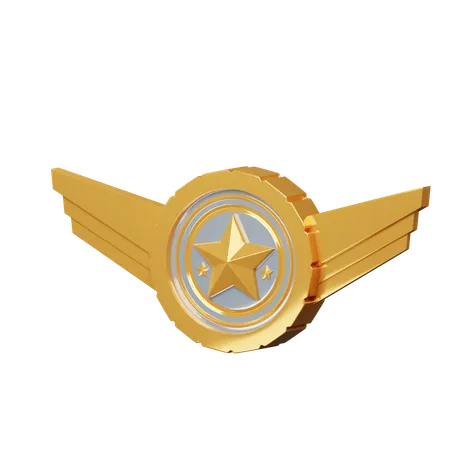 Insignia de estrella de ala  3D Icon