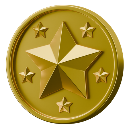 Insignia de estrella dorada  3D Icon