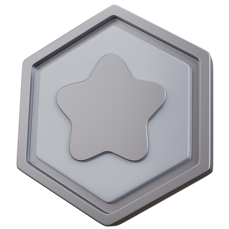 Insignia de estrella plateada  3D Icon