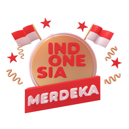 Distintivo de independência da Indonésia  3D Icon