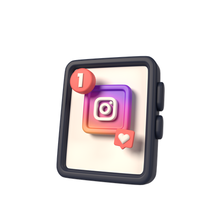 Instagram con celular  3D Icon