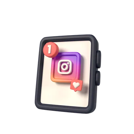 Instagram con celular  3D Icon