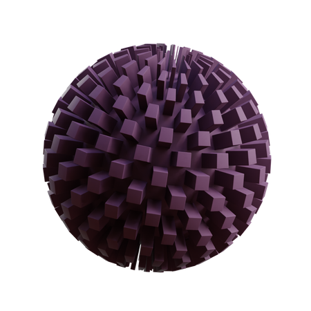 Instead face sphere 3D Illustration