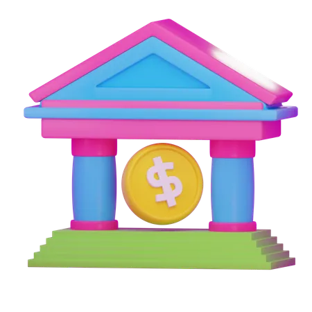 Institut financier  3D Icon