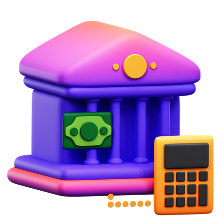 Institut financier  3D Icon